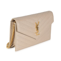 Dark Beige Grain De Poudre Cassandre Envelope Chain Wallet