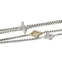 Yellow Gold & Sterling Silver Quatrefoil Necklace