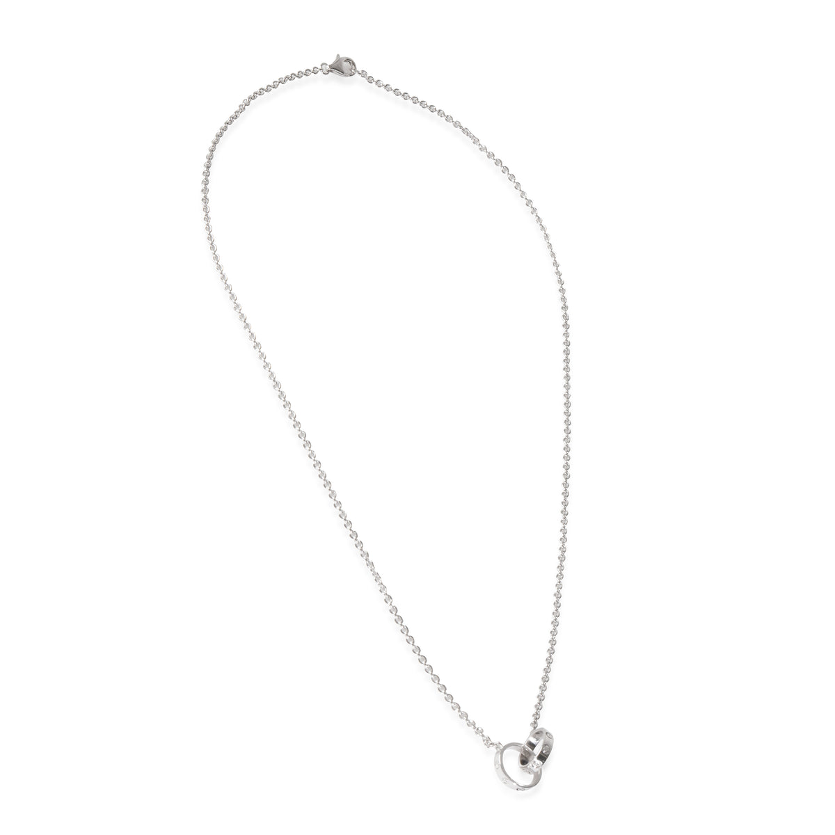 White Gold  Love Necklace