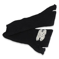 20A Black Cashmere CC Fingerless Long Gloves