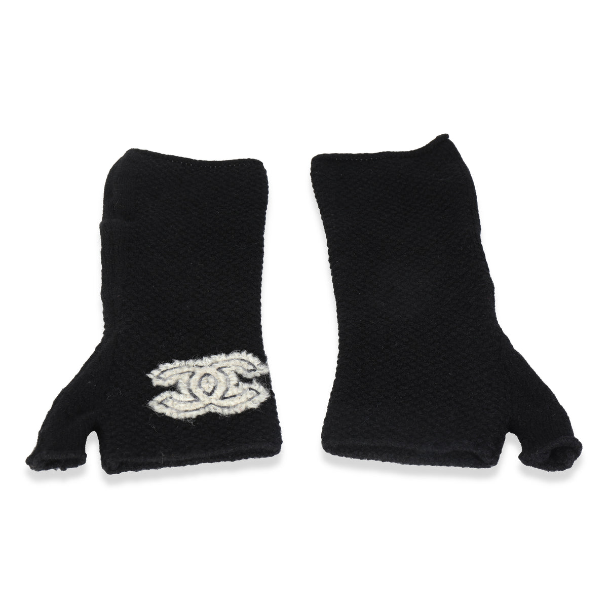 20A Black Cashmere CC Fingerless Long Gloves