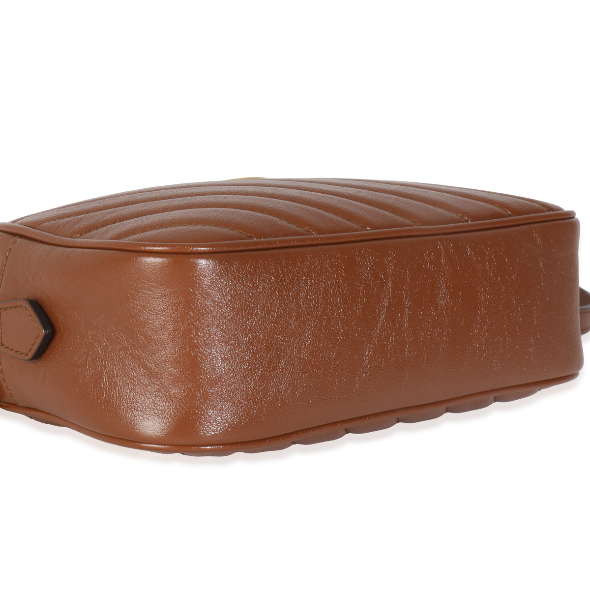 Cuir Glazed Calfskin Matelasse Diagonal Small GG Marmont Shoulder Bag