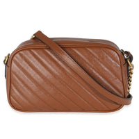 Cuir Glazed Calfskin Matelasse Diagonal Small GG Marmont Shoulder Bag