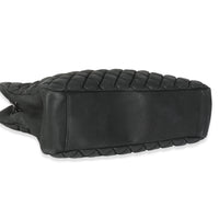 Dark Grey Iridescent Calfskin Small New Bubble Quilt Tote