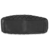 Dark Grey Iridescent Calfskin Small New Bubble Quilt Tote