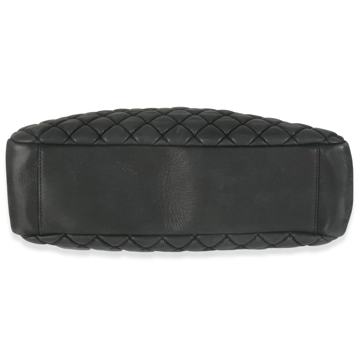 Dark Grey Iridescent Calfskin Small New Bubble Quilt Tote