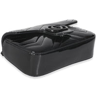 Black Patent Chevron GG Marmont Super Mini Bag