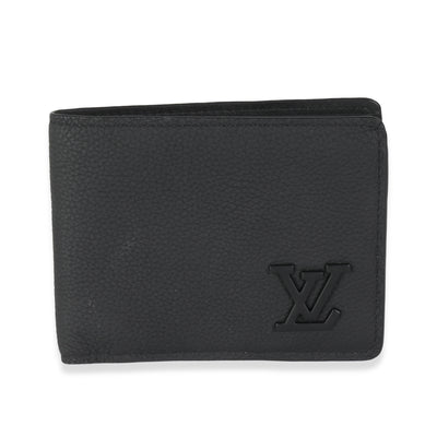 Black Aerogram Calfskin Multiple Wallet
