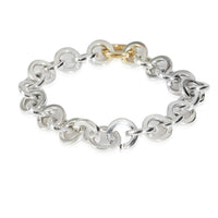 Yellow Gold & Sterling Silver  Circle Link Bracelet