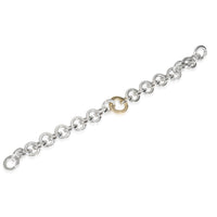 Yellow Gold & Sterling Silver  Circle Link Bracelet