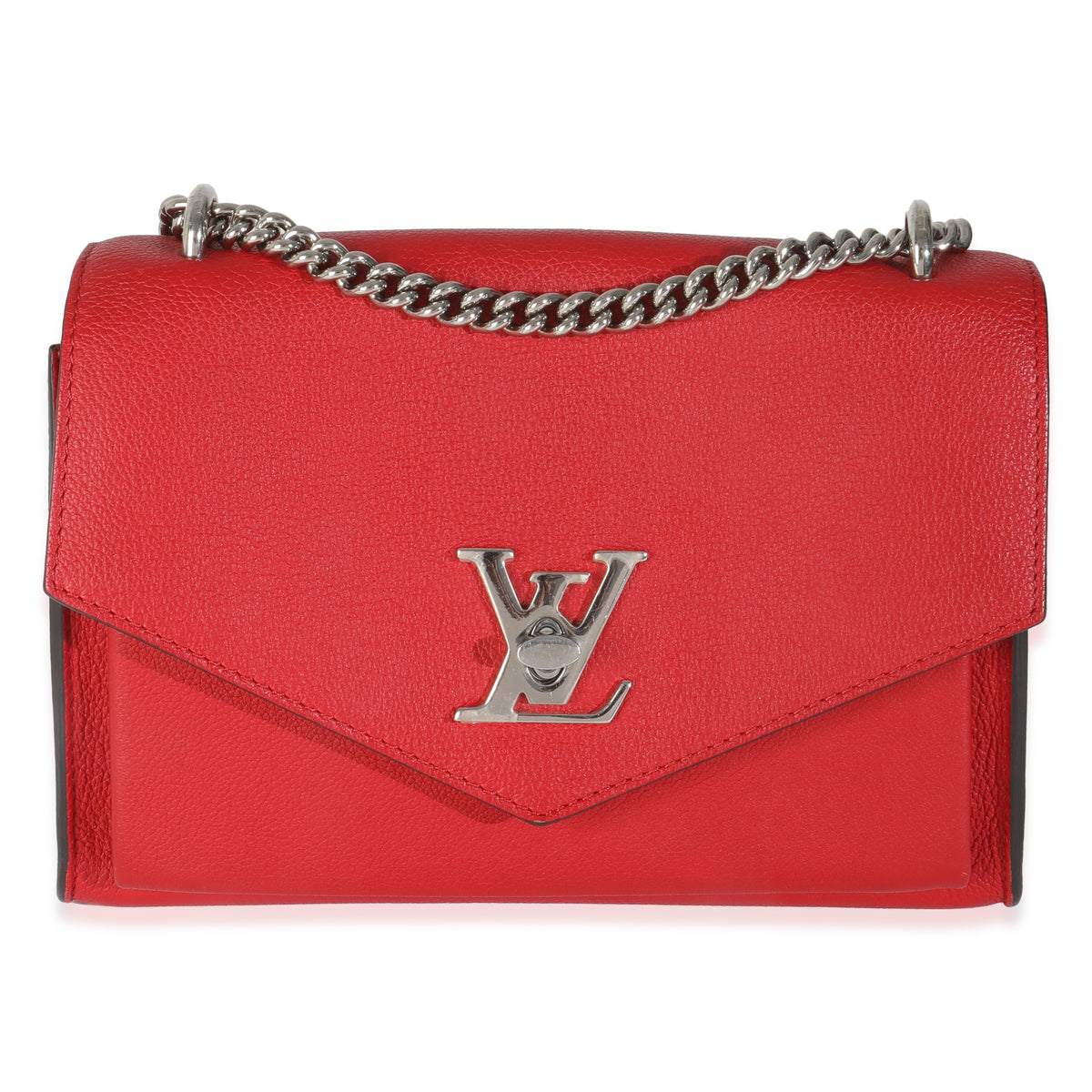 Louis Vuitton Rubis Soft Calfskin Mylockme Chain BB Handbag fv