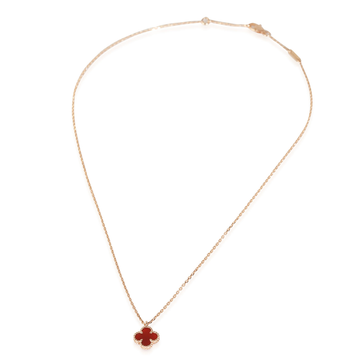 Rose Gold Carnelian Sweet Alhambra Pendant