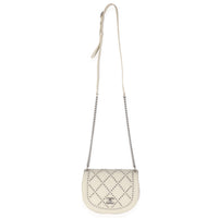 Ivory Calfskin Coco Eyelets Small Flap Bag