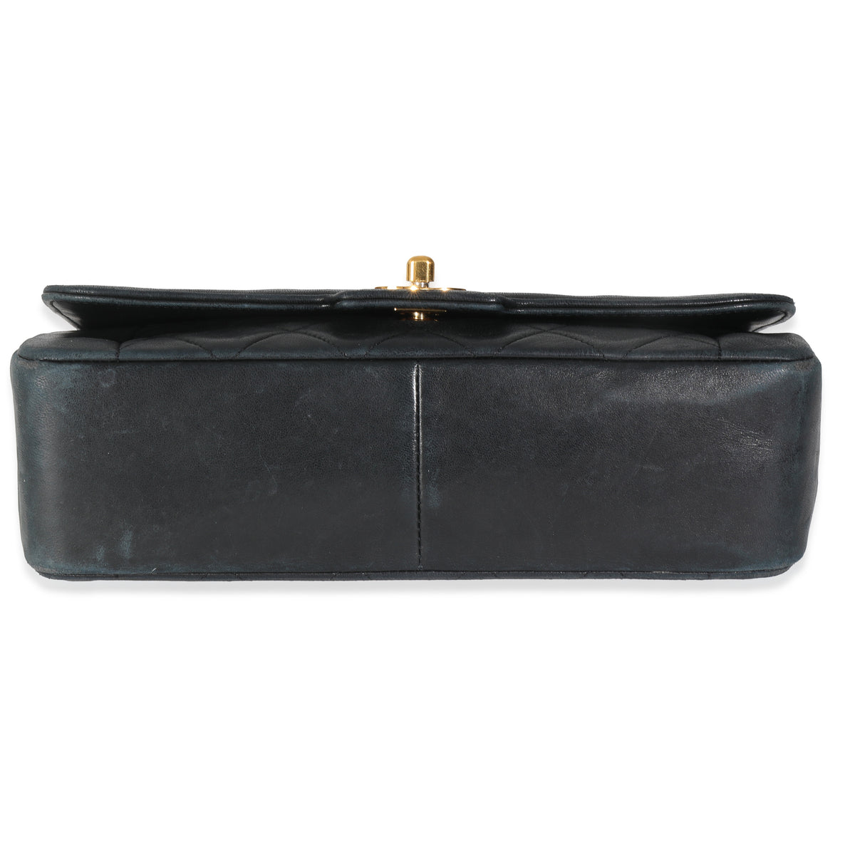 Chanel Vintage Black Quilted Lambskin Medium Diana Single Flap Bag Handbag stamp
