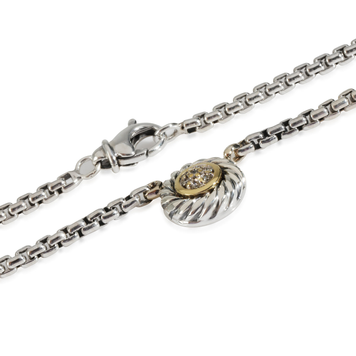 Yellow Gold & Sterling Silver  Cookie Necklace