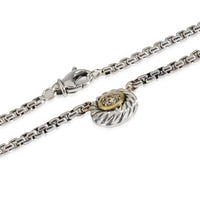 Yellow Gold & Sterling Silver  Cookie Necklace