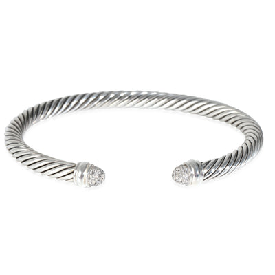 Sterling Silver Diamond Cable Classic Bracelet