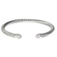 Sterling Silver Diamond Cable Classic Bracelet