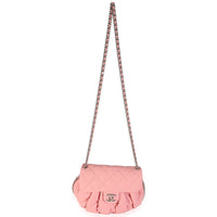 Pink Washed Quilted Lambskin Medium Chain Around Messenger