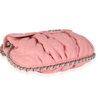 Pink Washed Quilted Lambskin Medium Chain Around Messenger