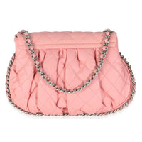 Pink Washed Quilted Lambskin Medium Chain Around Messenger