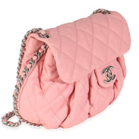 Pink Washed Quilted Lambskin Medium Chain Around Messenger
