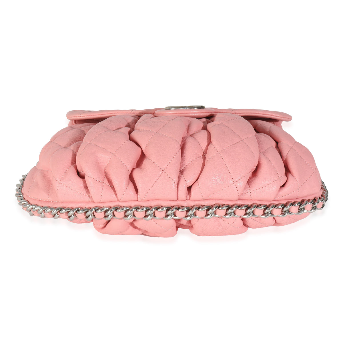 Pink Washed Quilted Lambskin Medium Chain Around Messenger