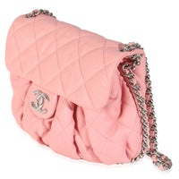 Pink Washed Quilted Lambskin Medium Chain Around Messenger