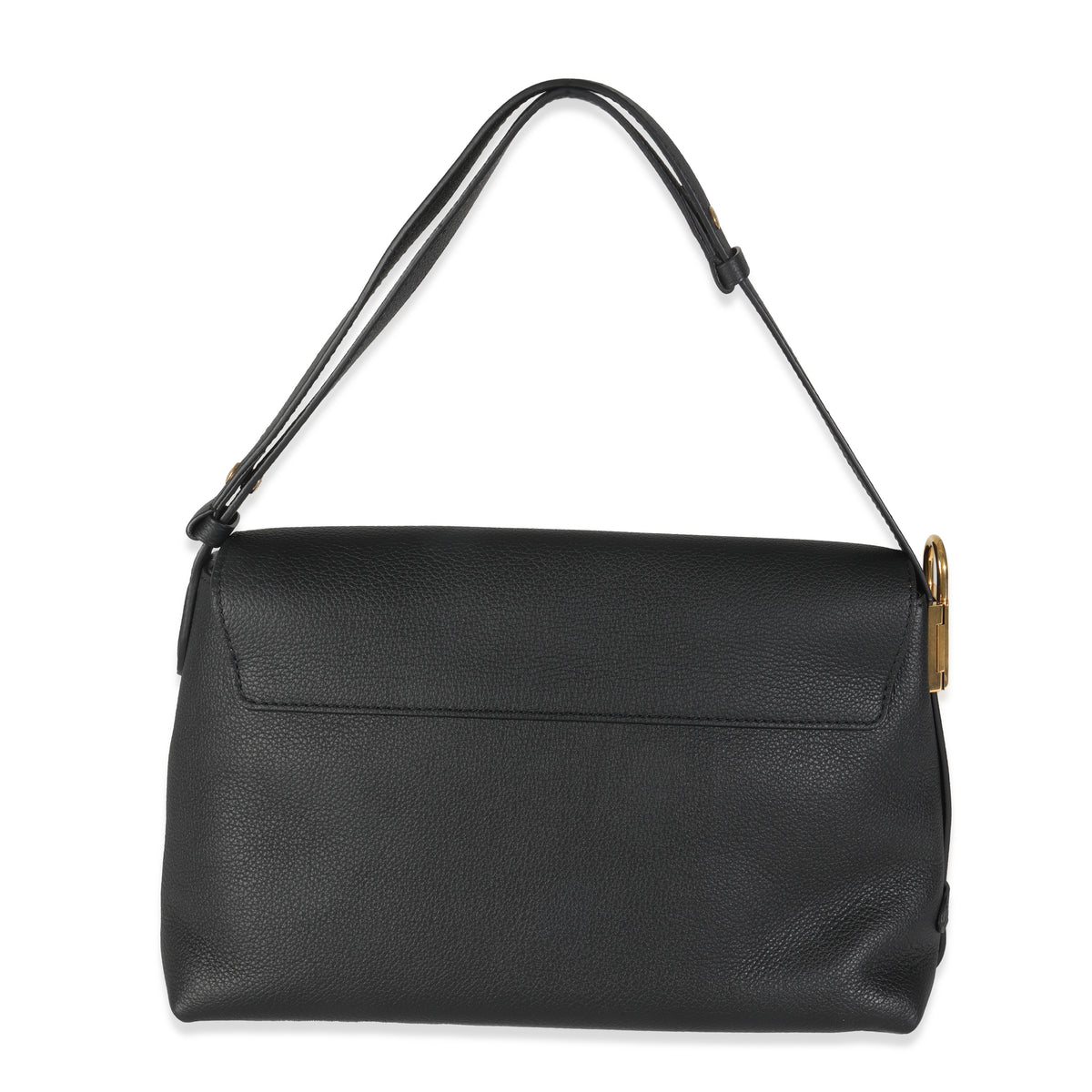 Black Grained Calf Leather Low Key Messenger