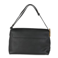 Black Grained Calf Leather Low Key Messenger
