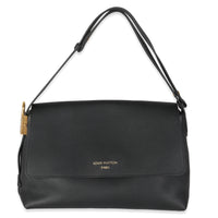 Black Grained Calf Leather Low Key Messenger
