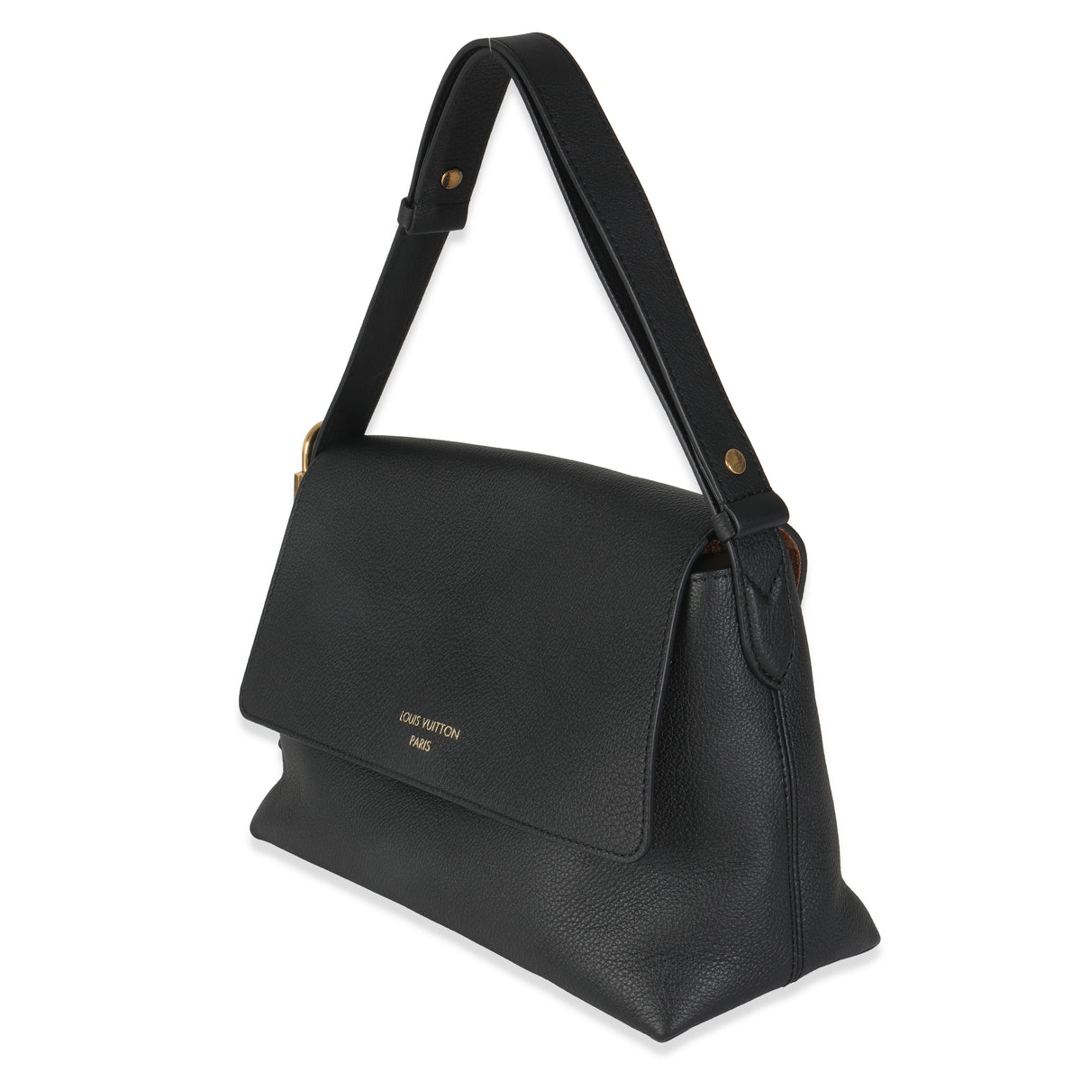 Black Grained Calf Leather Low Key Messenger