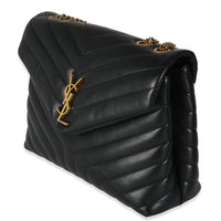 Black Y Quilted Calfskin Monogram Medium Loulou Chain