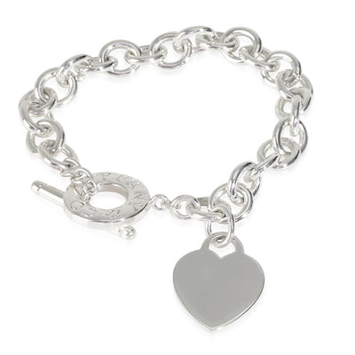 Sterling Silver  Heart Tag Bracelet