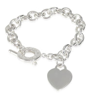 Sterling Silver  Heart Tag Bracelet