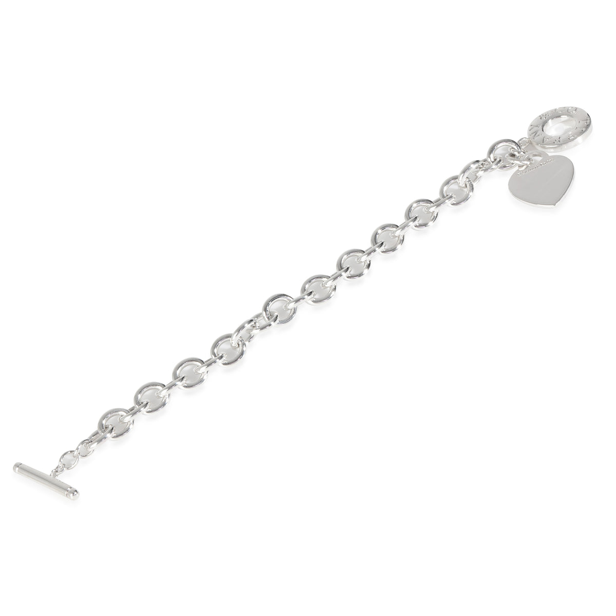 Sterling Silver  Heart Tag Bracelet