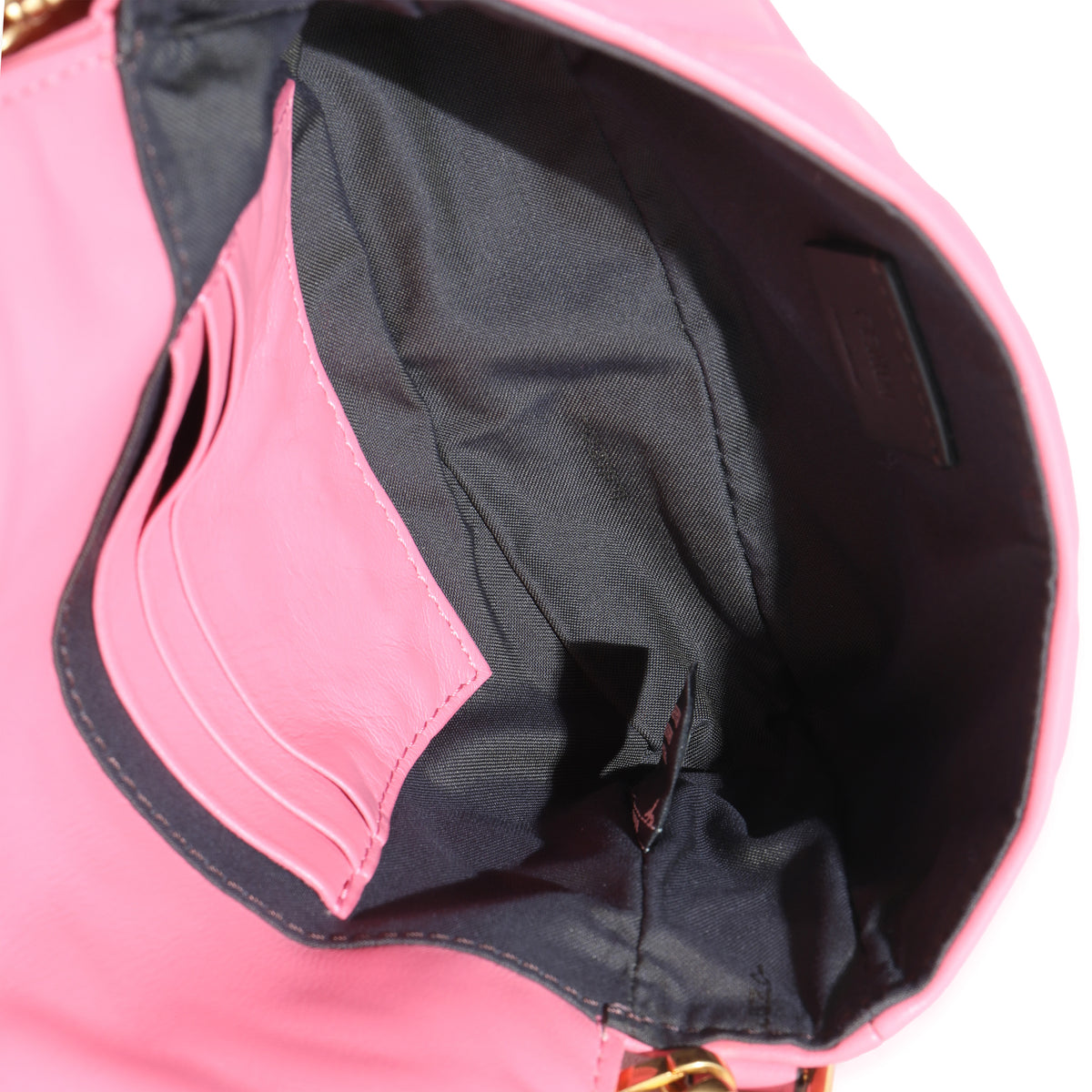 Pink Dalia FF 1974 Nappa Embossed Mini Baguette Bag