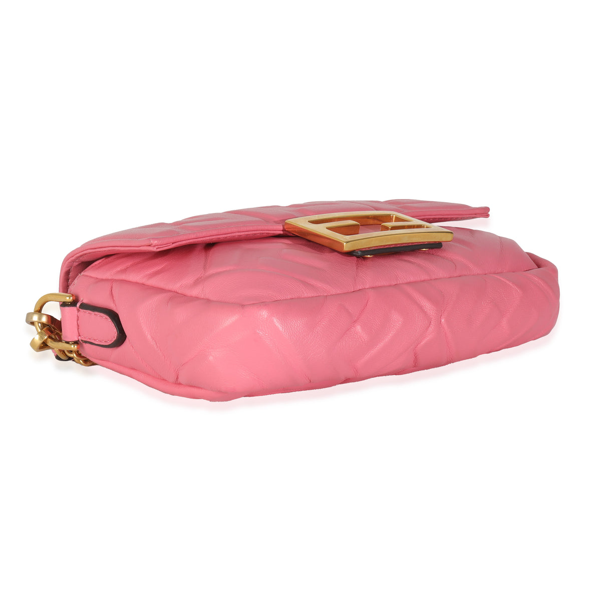 Pink Dalia FF 1974 Nappa Embossed Mini Baguette Bag