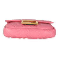Pink Dalia FF 1974 Nappa Embossed Mini Baguette Bag