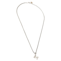 Sterling Silver Diamond Pave Initial M Pendant