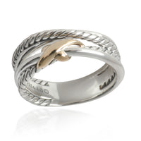 Yellow Gold & Sterling Silver  Crossover X Ring