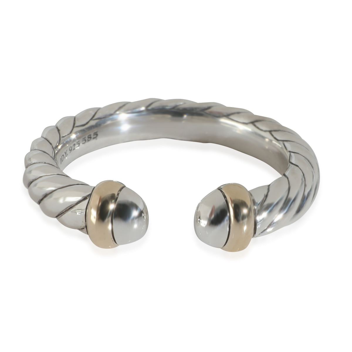 Yellow Gold & Sterling Silver  Petite Cable Ring