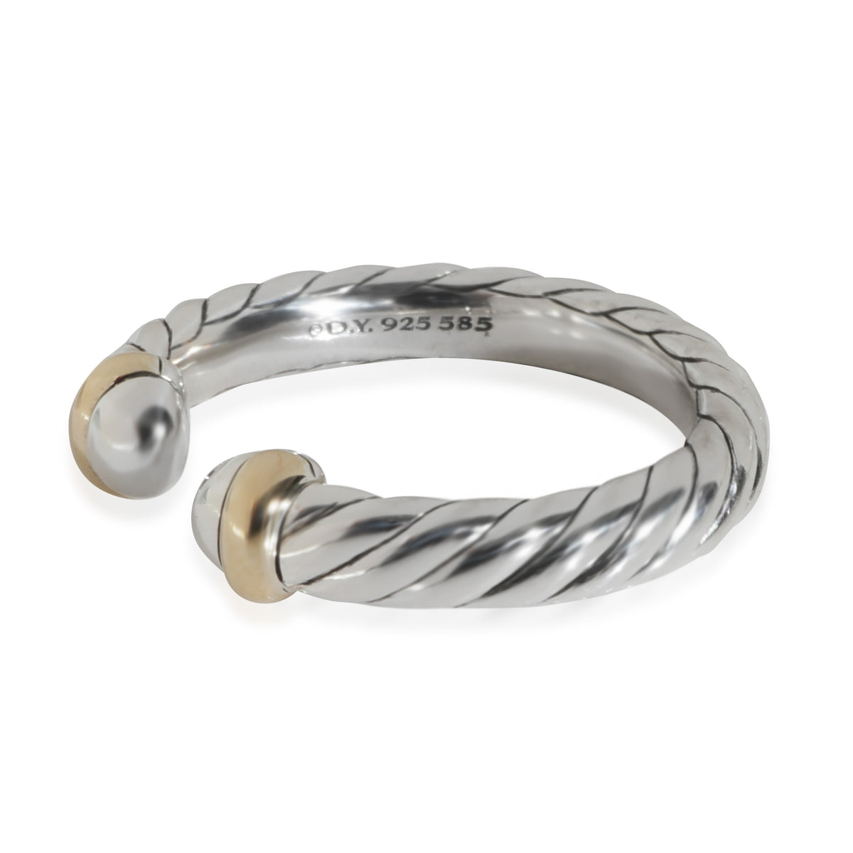 Yellow Gold & Sterling Silver  Petite Cable Ring