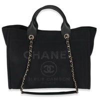 24B Black Mixed Fibers Large Deauville Tote