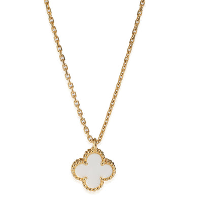 Yellow Gold Mother Of Pearl Sweet Alhambra Pendant