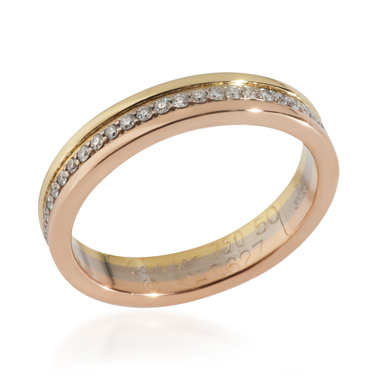 Cartier 3 Tone Gold Diamond Vendome Louis  Band pv