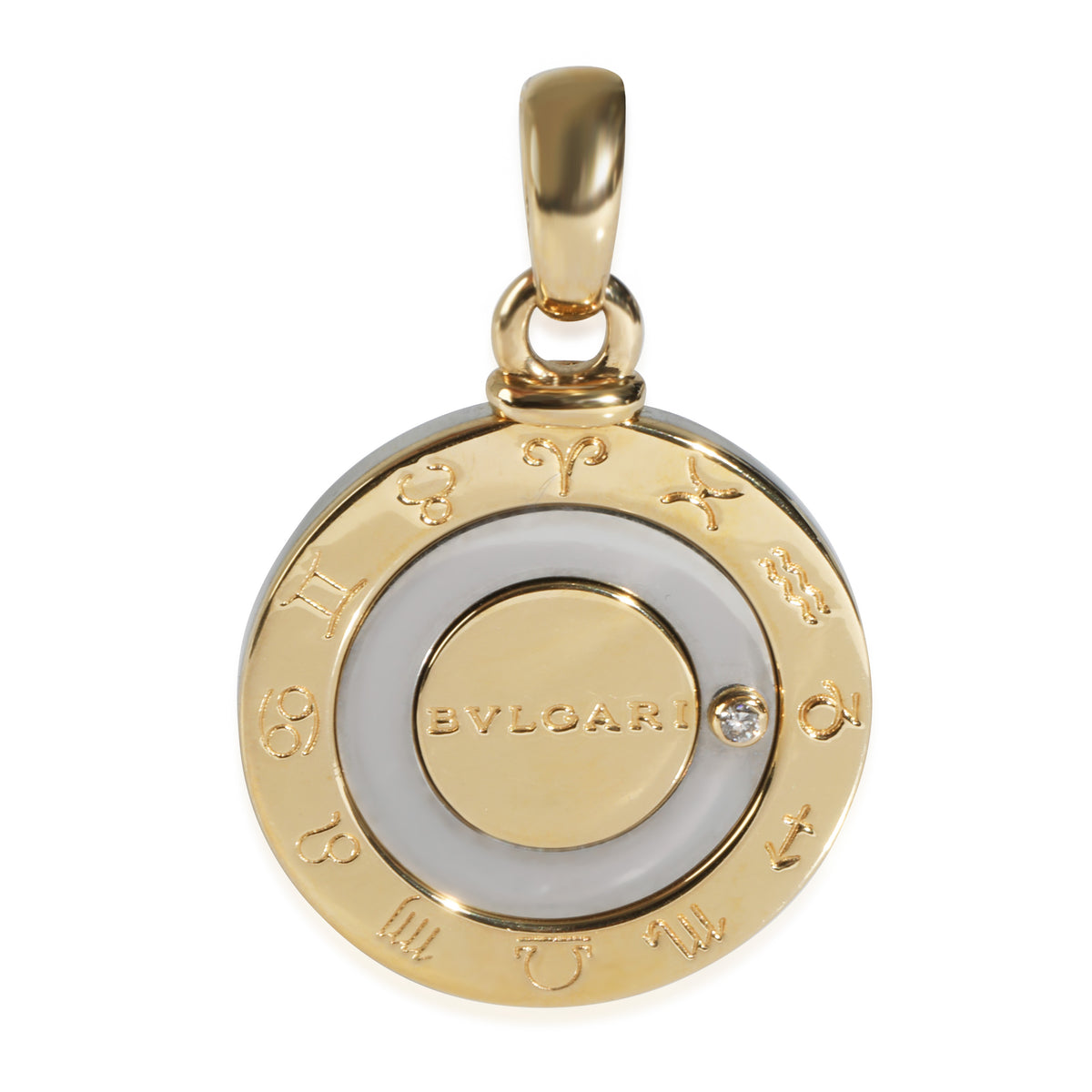 Yellow Gold & Steel Diamond Bvlgari Bvlgari Horiscope Pendant