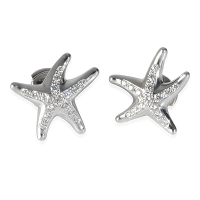 Platinum Diamond Elsa Peretti Starfish Earrings