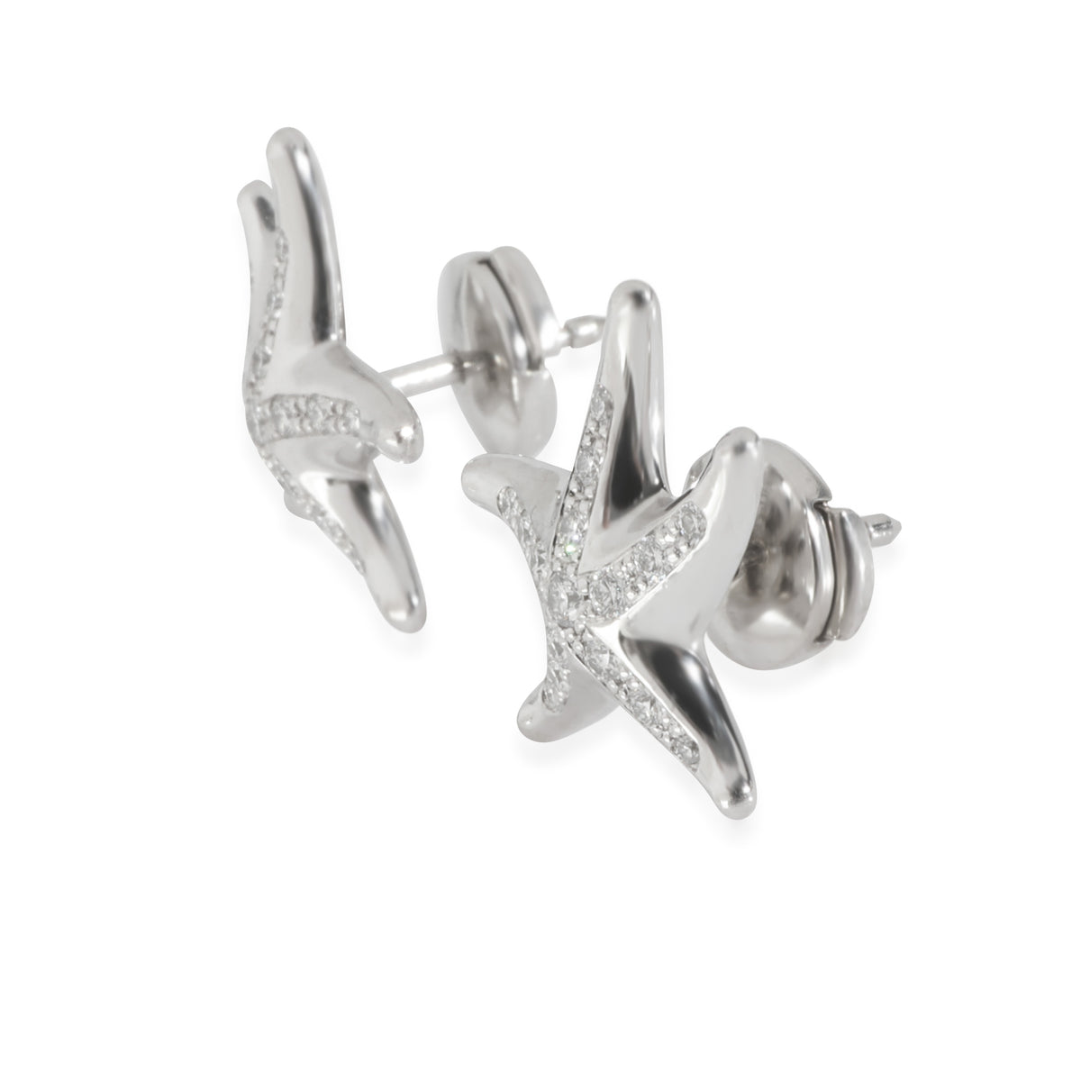 Platinum Diamond Elsa Peretti Starfish Earrings