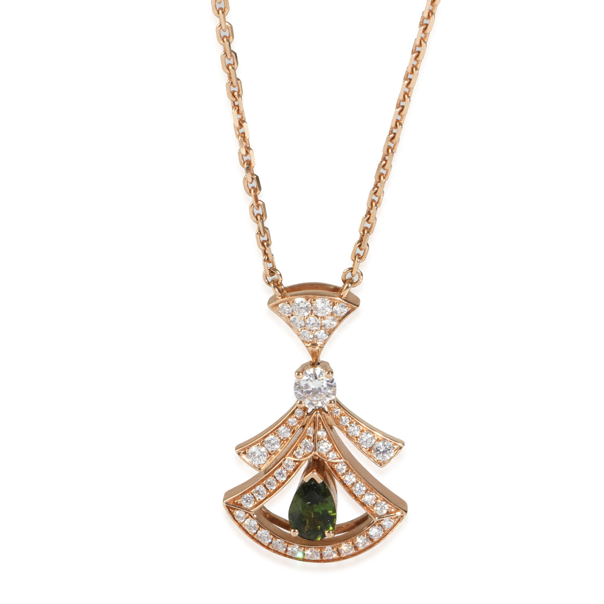 Rose Gold Tourmaline and Diamond Divas Dream Pendant
